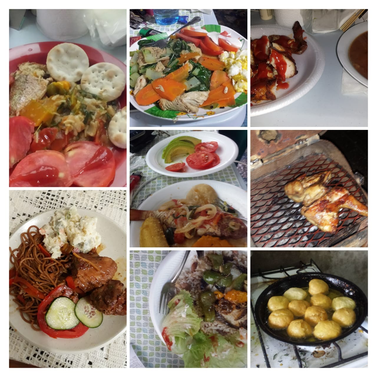 Collage of Jamaican food and home cooking